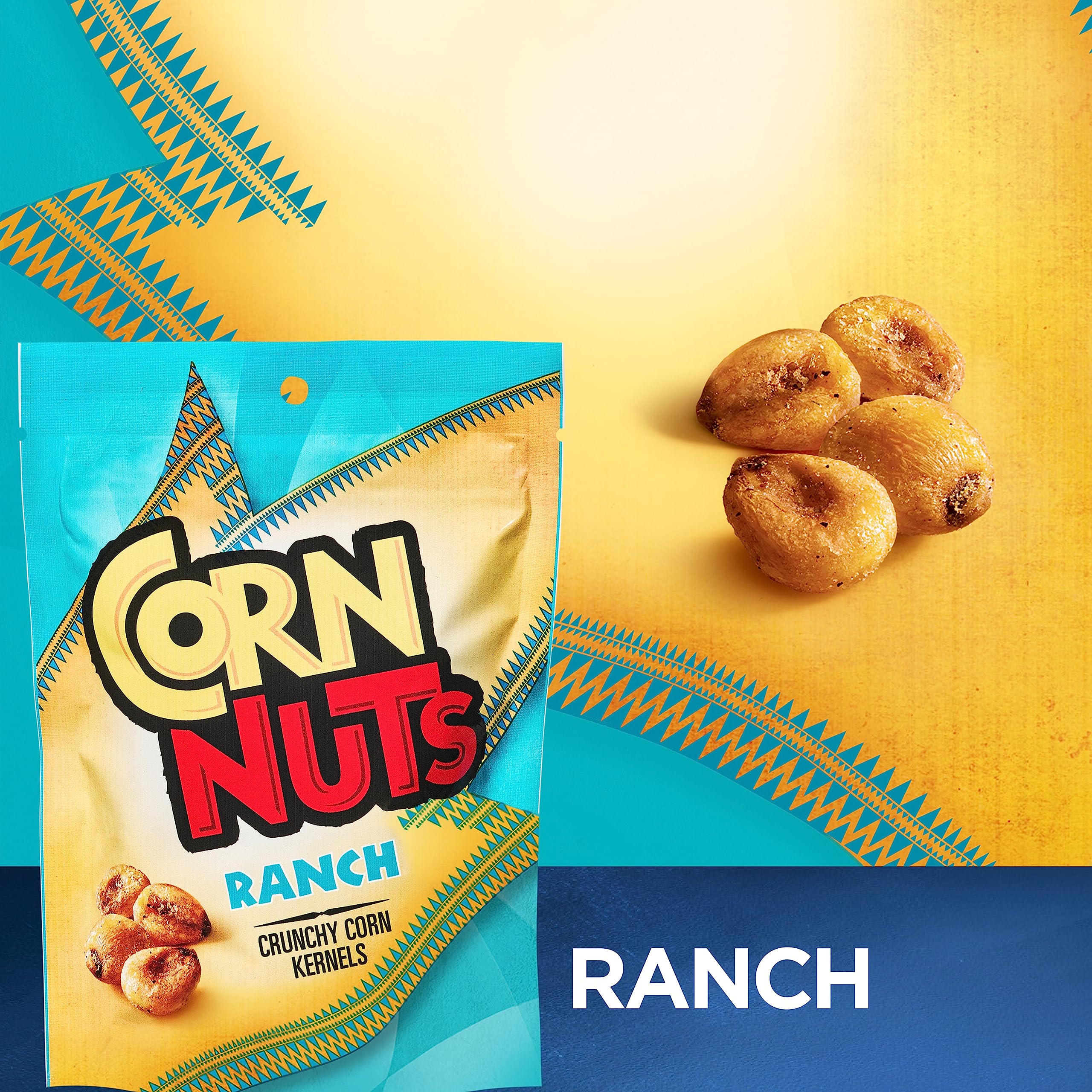 Crunchy Ranch Flavored Corn Nuts Snacks - 7oz Pack of 12 | Gluten-Free Corn Kernel Snacks for Adults | Perfect for Road Trips, Office Snacking & Party Favors