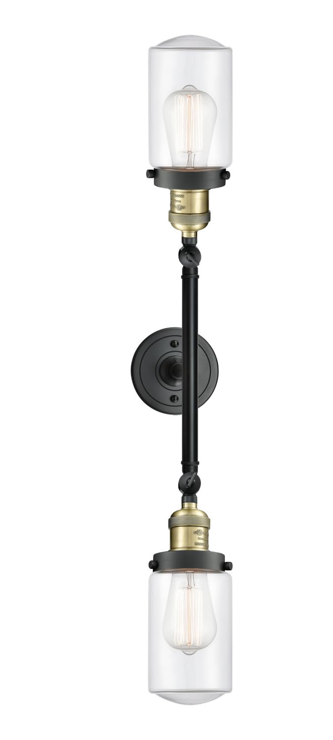 Franklin Restoration Collection 208L-BAB-G312-LED Dover 2 Light Bathroom Vanity Fixture in Black Antique Brass - Perfect for Vintage Style Bathroom Lighting and Home Renovation Projects