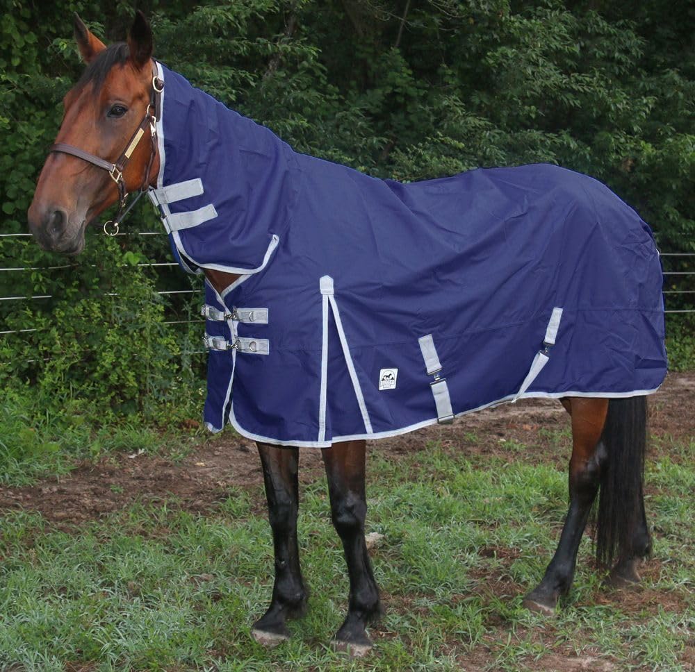 Heavyweight 1200D Turnout Blanket with Combo Neck & 300g Fill - Waterproof Horse Blanket for Winter Stable & Outdoor Riding