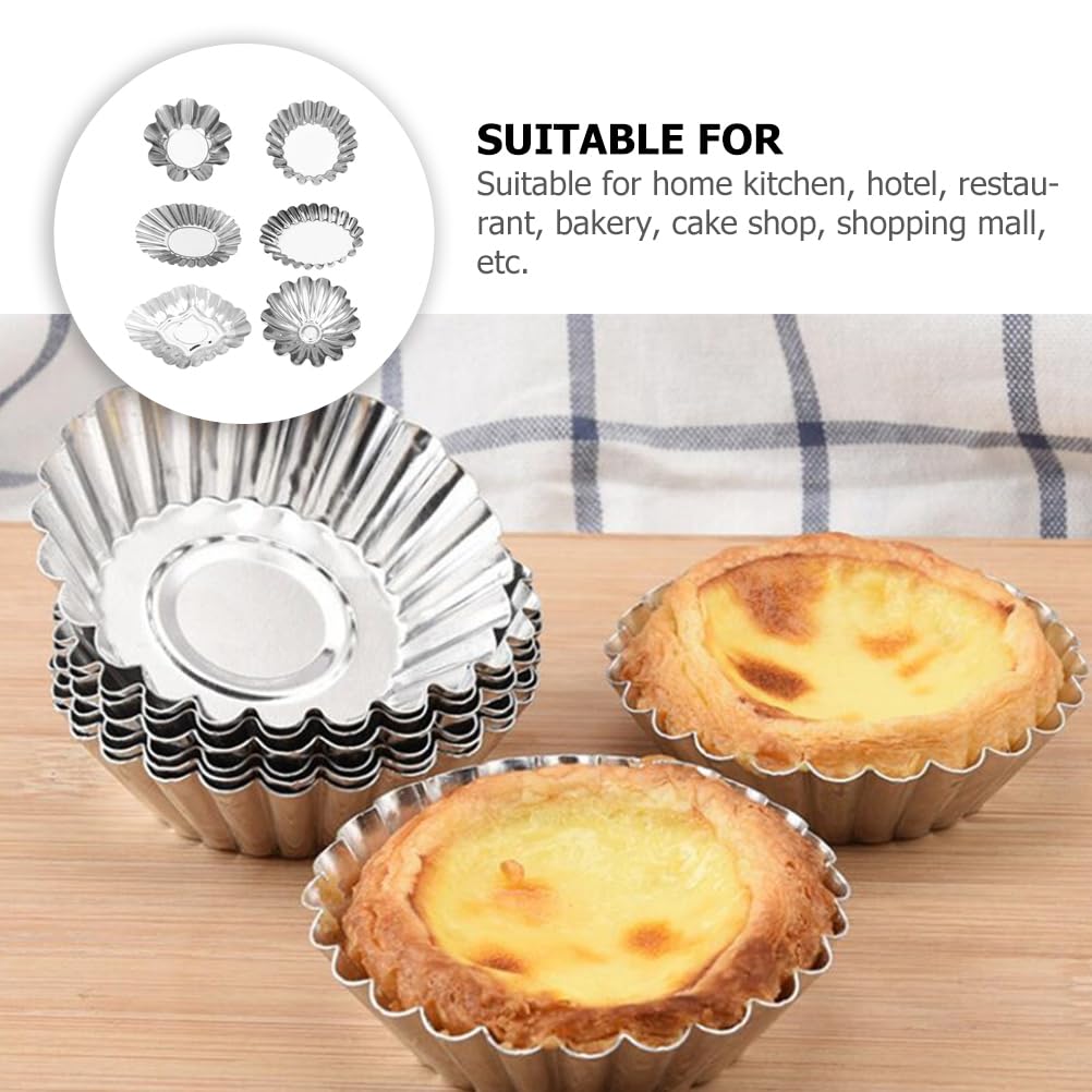 Hemoton 18-Pack Stainless Steel Egg Tart Molds - Mini Tart Pans & Cupcake Baking Tins for Home Bakers - Perfect for Egg Tarts, Mini Pies, and Dessert Cups (Kitchen & Party Use)