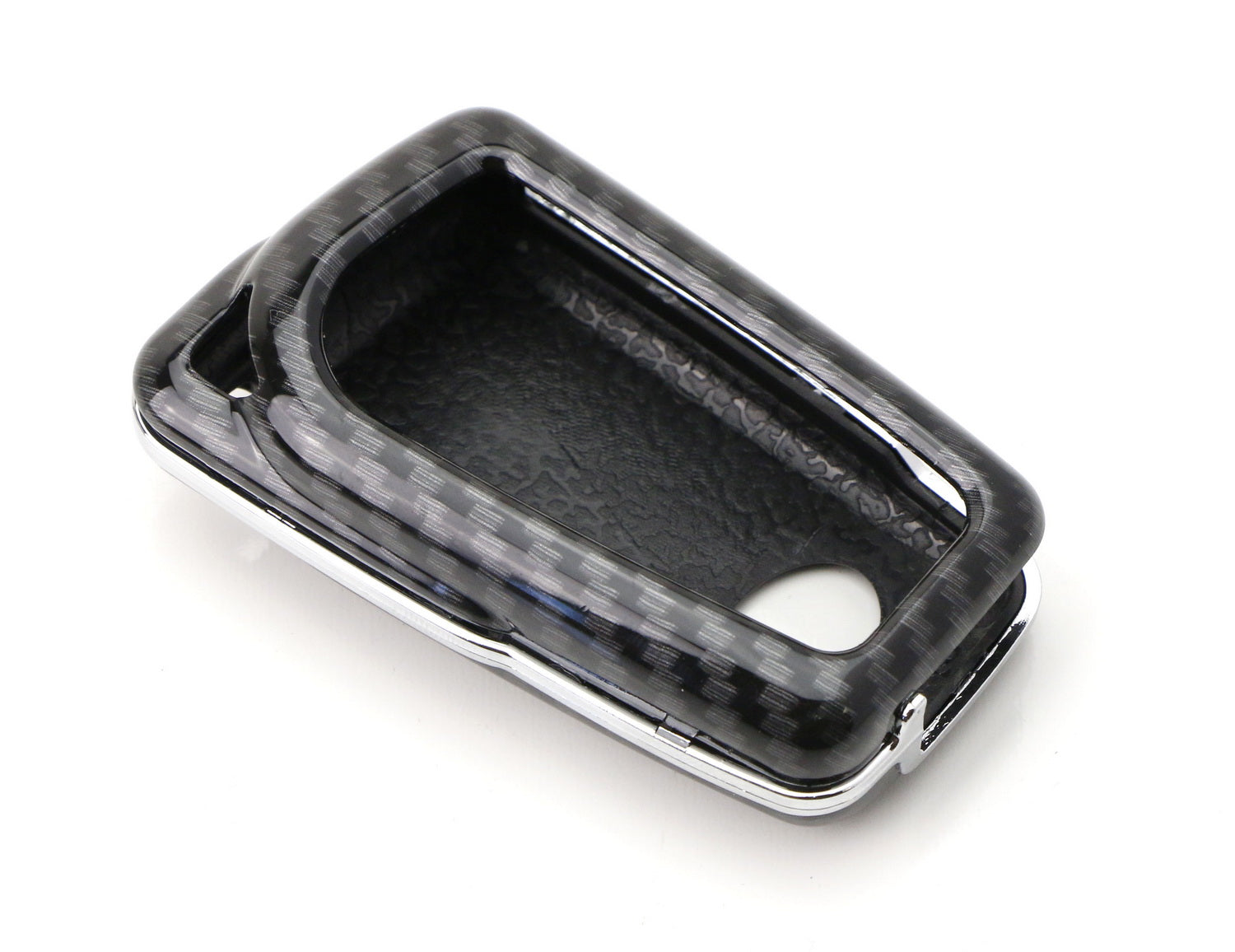 Black Carbon Fiber Key Fob Cover for 2018-2023 Toyota Camry - Flip Blade Key Shell Replacement - Premium Protection & Style Upgrade for Car Keys