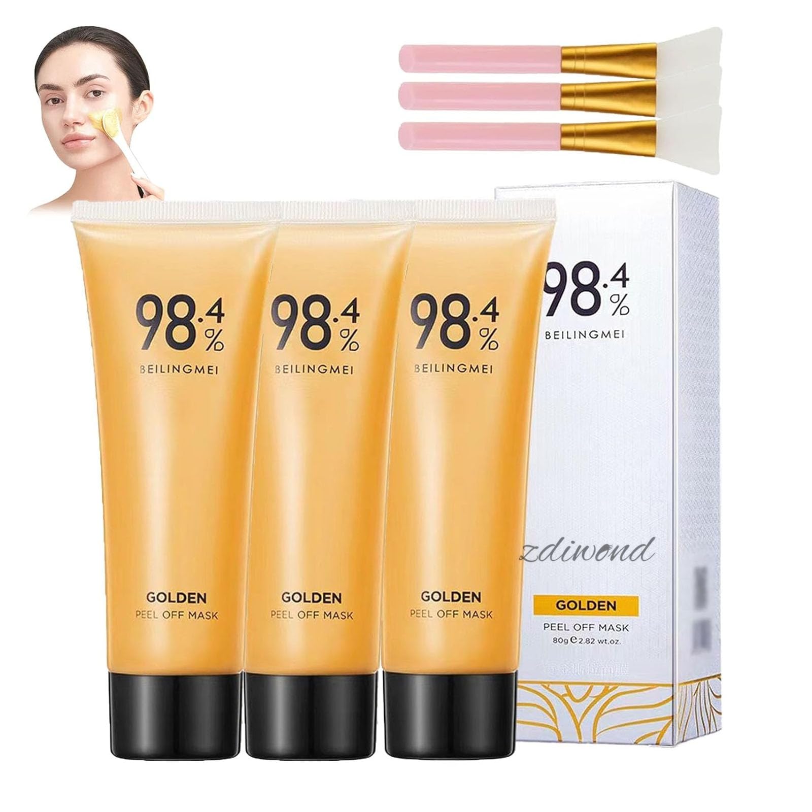 98.4% Pure Gold Foil Peel-Off Face Mask - Anti-Wrinkle & Firming Treatment for Youthful Skin | Rejuvenating Gold Facial Mask Set (3 Pack) | Perfect for Spa Night, Self-Care Routine & Gift Giving