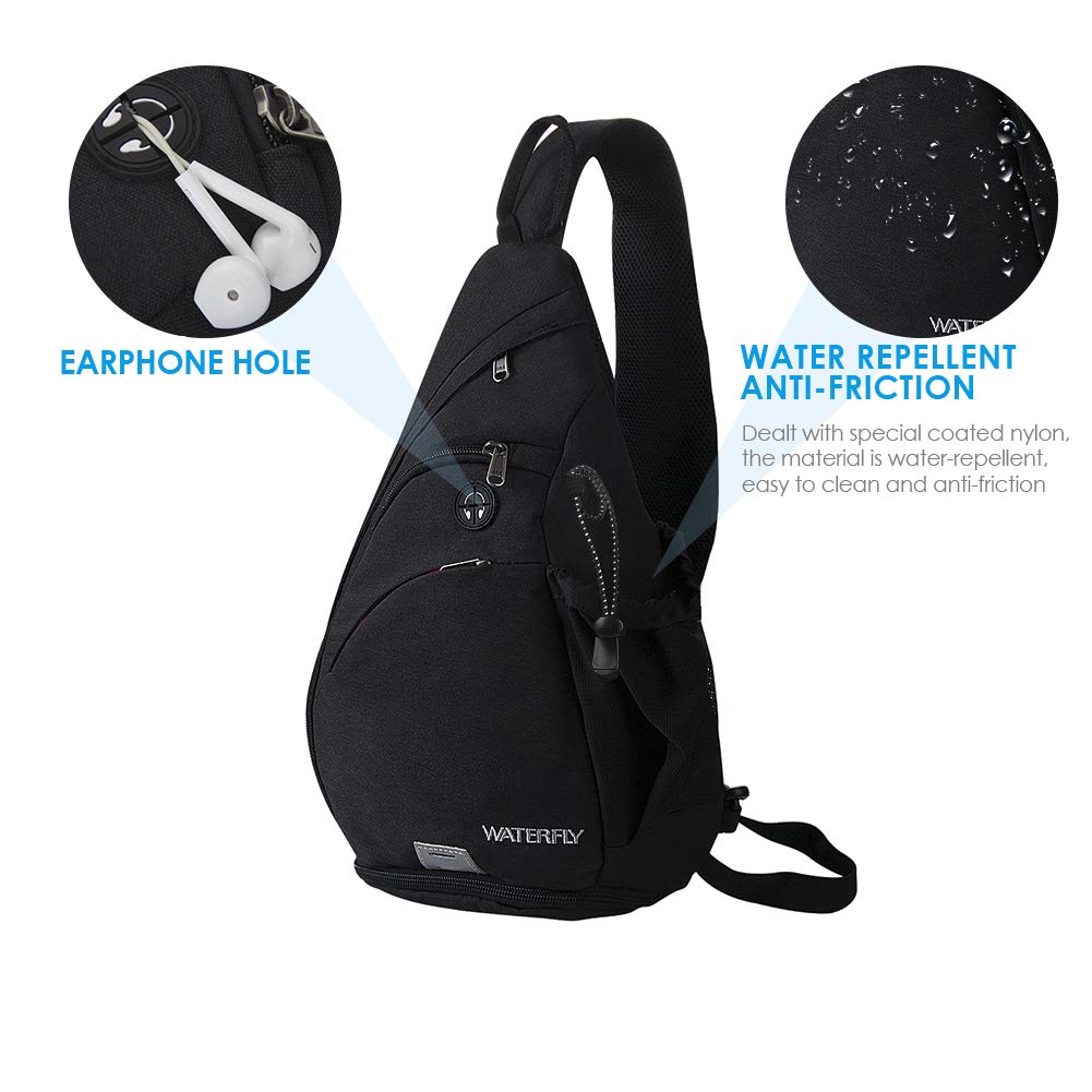 WATERFLY Sling Bag - Lightweight Crossbody Shoulder Backpack for Men & Women - Perfect for Travel, Cycling, Hiking & Daily Use