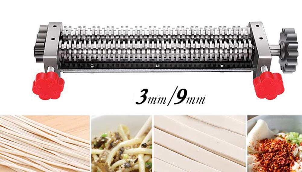 TOPCHANCES 550W Commercial Stainless Steel Pasta Maker Machine - Automatic Noodle Press, Dough Sheeter & Cutter for Fresh Pasta, Dumplings, Lasagna - 304 Stainless Steel, 220V - Perfect for Restaurants, Bakeries & Home Kitchens