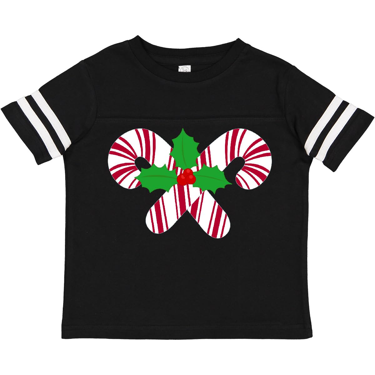 Inktastic Candy Canes and Holly Christmas Toddler T-Shirt - Festive Holiday Outfit for Kids, Baby & Toddler Boys Girls - Perfect for Christmas Parties, Family Photos & Holiday Celebrations