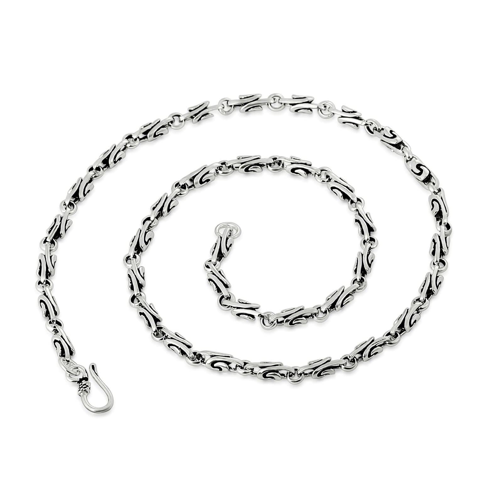 4mm Sterling Silver Chain Necklace for Men - 18 Inch Durable & Stylish Men's Necklace - Perfect for Gifts, Casual Wear & Special Occasions