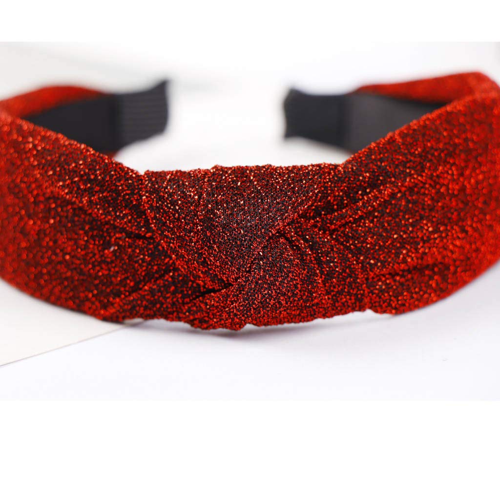 Bright Silk Bow Knot Hairband for Women - Elegant Head Hoop Hair Accessories in Wine Red - Perfect for Parties, Weddings & Everyday Wear