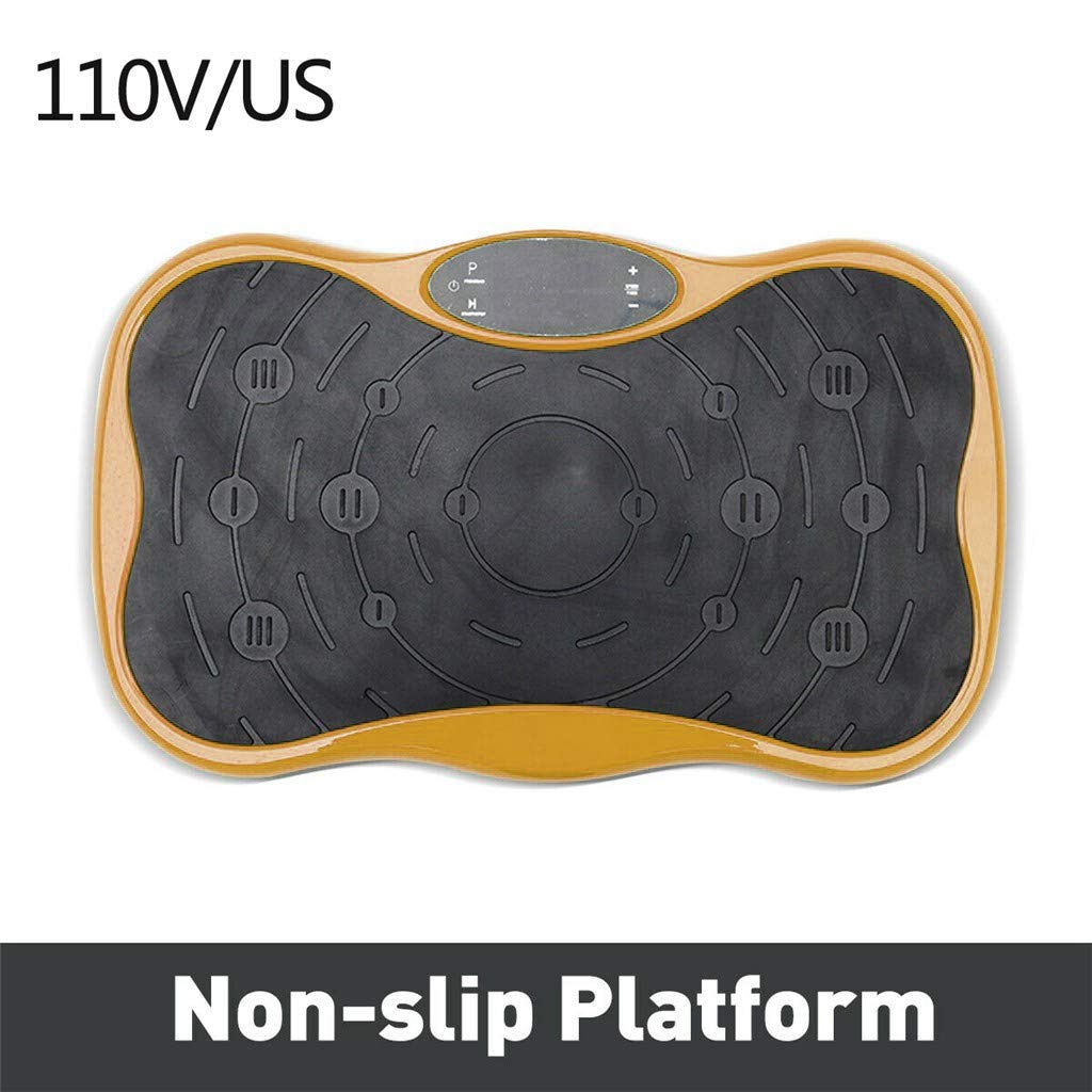 Premium Vibration Plate Exercise Machine for Full Body Workout - Includes Resistance Bands & Remote Control - Music Sync for Effective Calorie Burning - Gold Color (Perfect for Home Gym, Weight Loss & Physical Therapy)