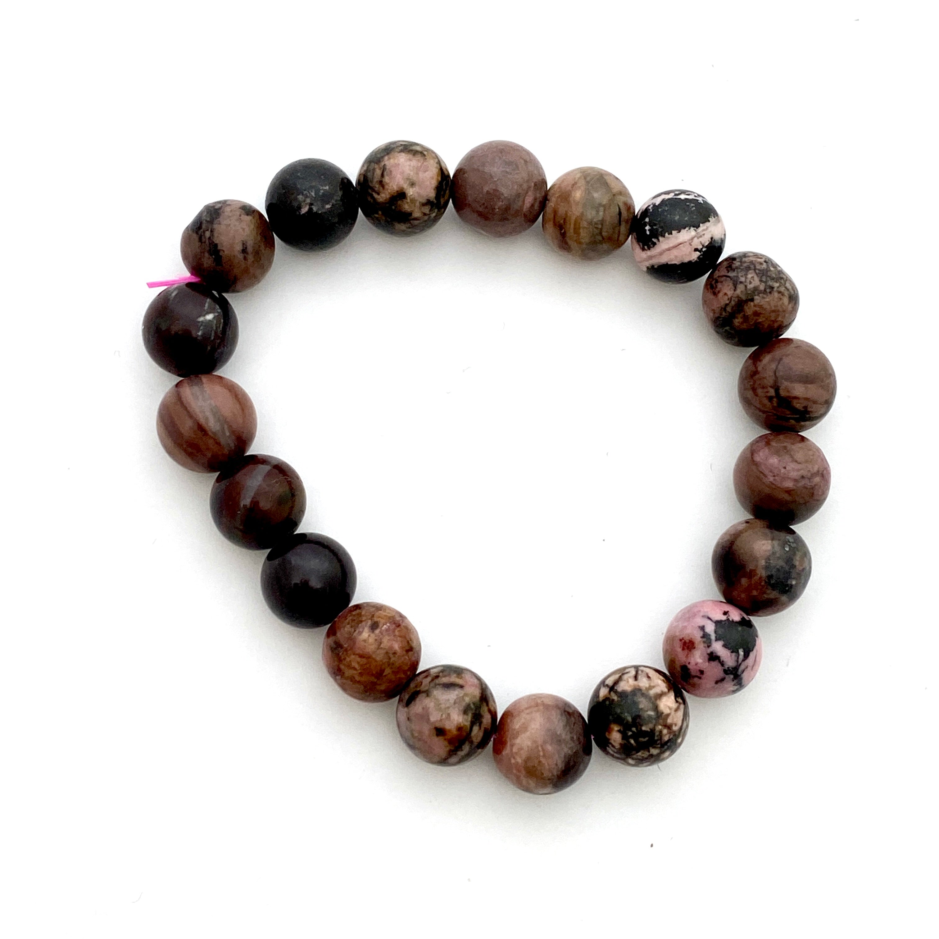 Natural Rhodonite Gemstone Bracelet for Women - Healing Crystal Jewelry for Stress Relief & Emotional Balance | Perfect for Meditation, Yoga & Spiritual Gifts