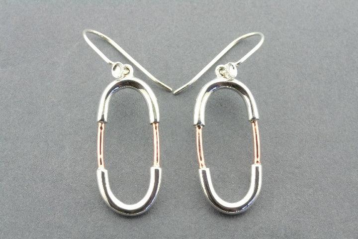 Elegant Copper & Silver Oval Earrings for Women - Handmade Boho Jewelry - Perfect for Parties, Weddings & Everyday Wear