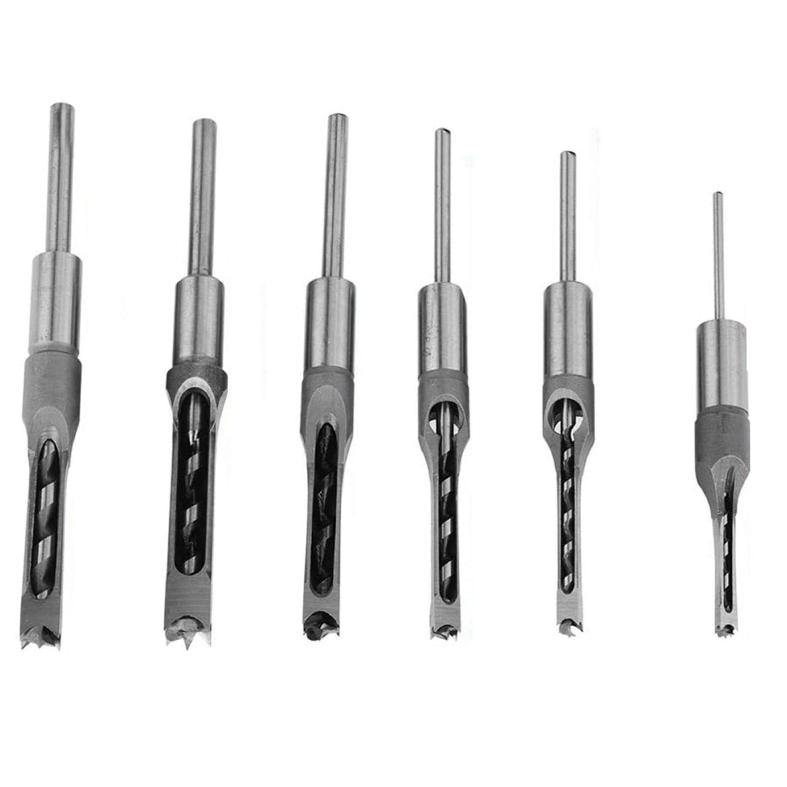 Evonecy Square Drill Bits Set - High-Speed Steel Mortise Chisel & Auger Drill Bits for Woodworking, Construction & DIY Projects - Perfect for Cabinet Making, Furniture Assembly and Home Renovation