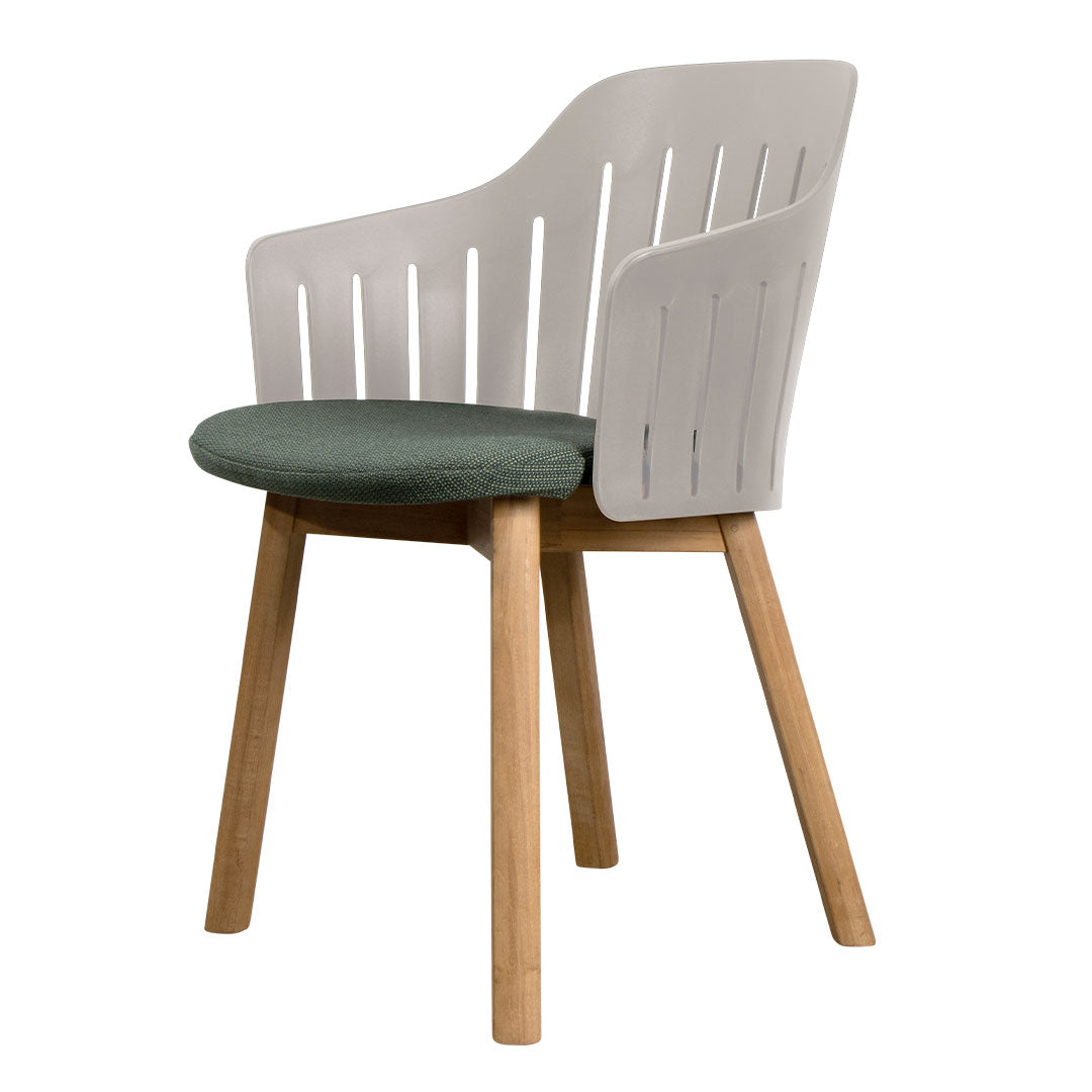 Premium Outdoor Patio Chair with Wood Base & Comfortable Back/Seat Cushion - Perfect for Garden, Deck, Poolside Relaxation and Backyard Lounging