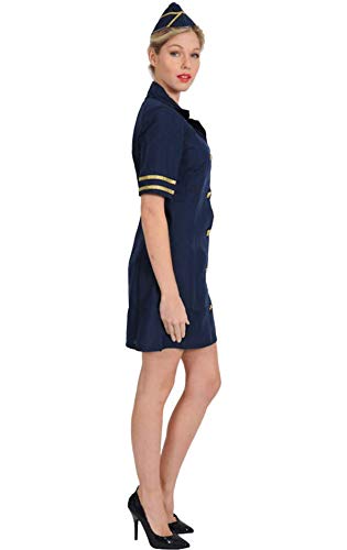 Sexy Blue Flight Attendant Costume for Women - Medium Size | Halloween, Cosplay, Role Play & Party Outfit