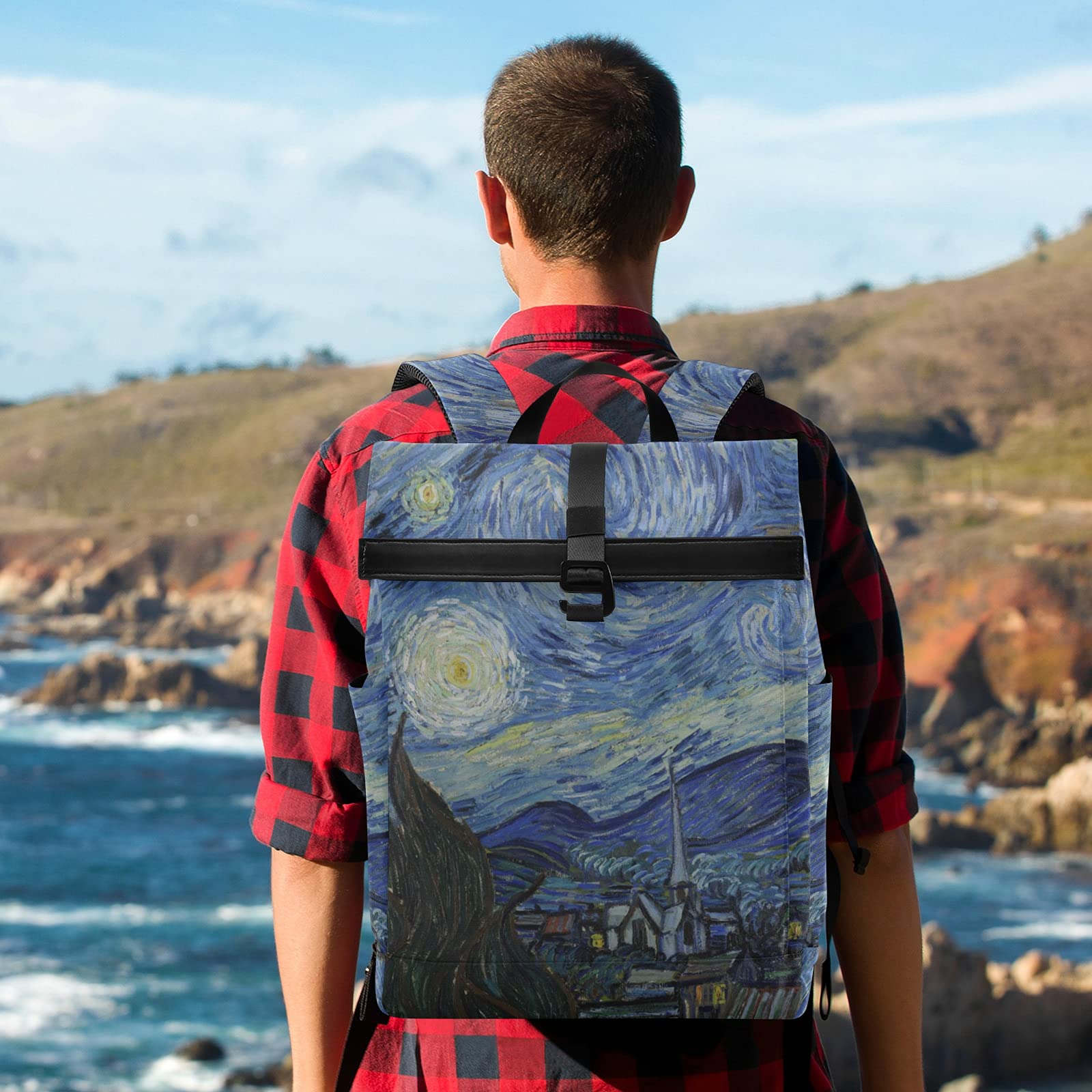 OREZI Large Roll Top Backpack for School, Travel & Work - Waterproof Laptop Backpack for Men, Women & Teens - Perfect for College, Commuting & Outdoor Adventures