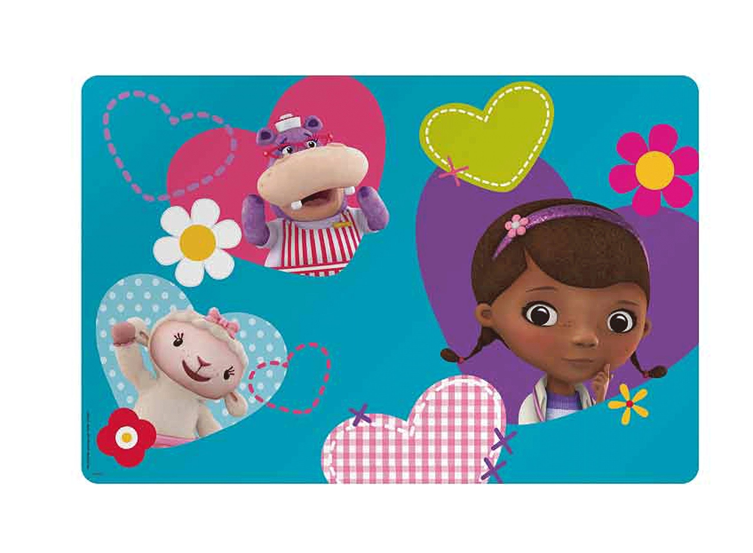 Disney Doc McStuffins Kids Plastic Placemat for Meal Time - Easy Cleanup & Durable - Perfect for Dining, Snacks & Playtime at Home or School