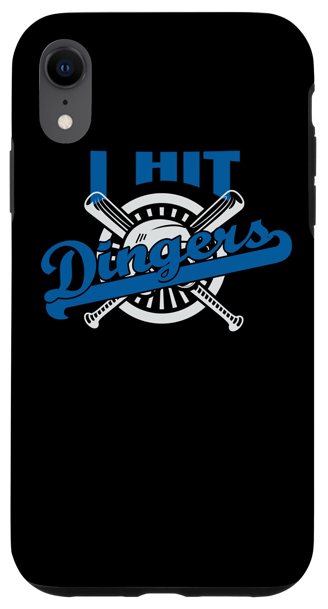 iPhone XR Baseball Design Case - Durable Protective Cover with Unique 'I Hit Dingers' Print - Perfect for Baseball Fans & Players