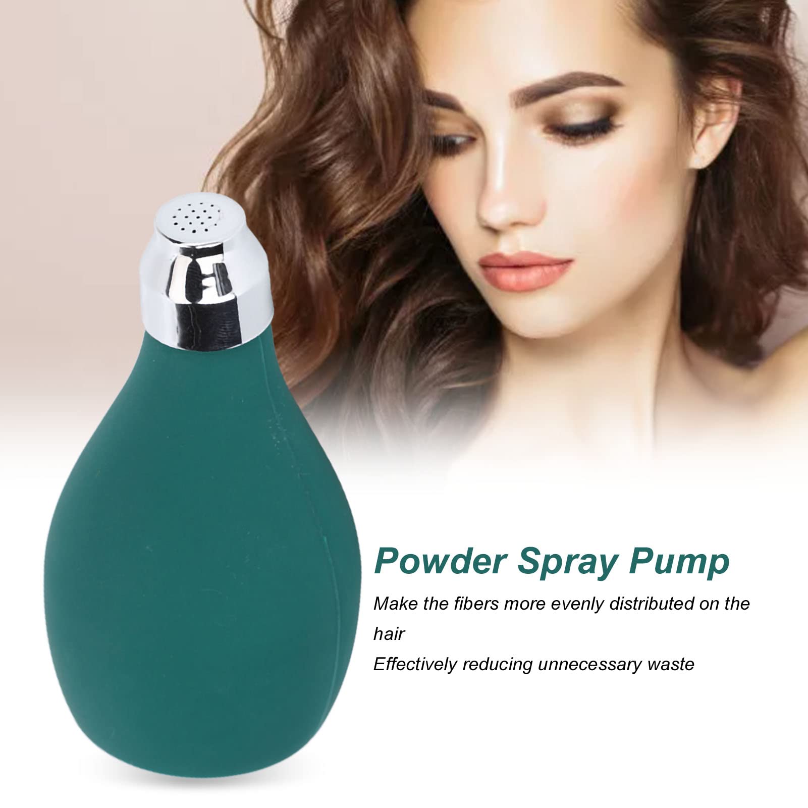 Dark Green Silicone Hair Fibers Spray Applicator - Powder Spray Pump for Hair Roots & Scalp | Salon & Home Use for Prickly Heat Powder & Hair Thickening