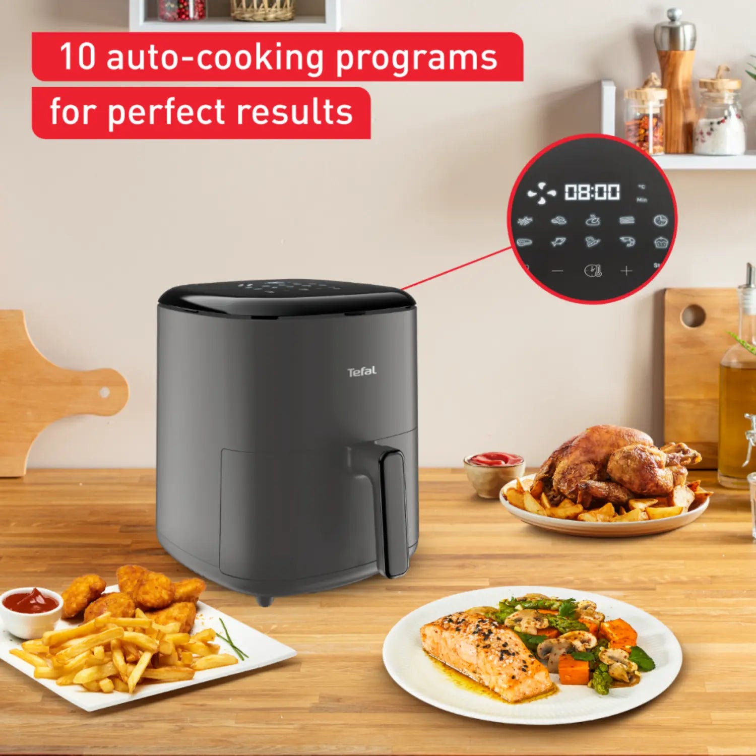 Tefal Easy Fry Max 5L Air Fryer EY245H - Healthy Oil-Free Cooking for Family Meals, Snacks & Fast Meals - Perfect for Home Kitchens & Small Gatherings