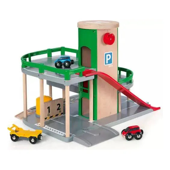BRIO Wooden Parking Garage Toy for Kids - Interactive Play Set with Elevator & Cars - Perfect for Toddlers & Preschoolers | Pretend Play, Gift Idea, Birthday Present