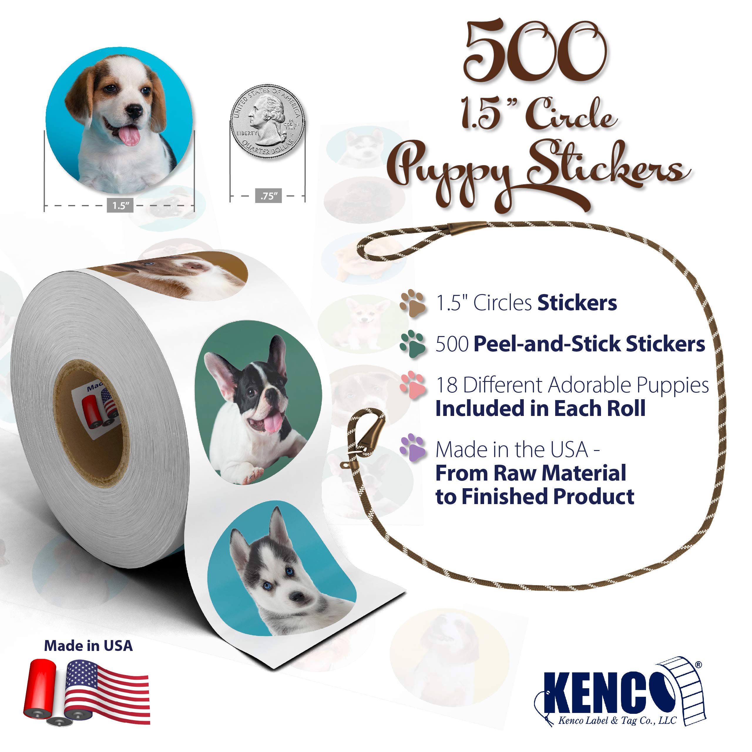 500 Fun Stickers for Kids - Puppies, Kittens, Emoji, Smileys, Trucks, Dinosaurs & More | 1.5 Inch Circle Motivational Reward Stickers | Made in USA | Perfect for School, Scrapbooking & Reward Charts
