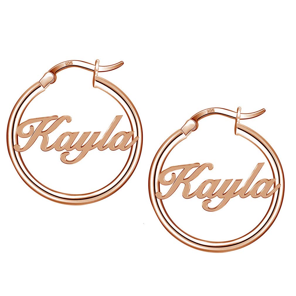 Personalized 925 Sterling Silver Monogram Hoop Earrings for Women - Custom Name Jewelry Gift for Her - Perfect for Birthdays, Anniversaries & Special Occasions