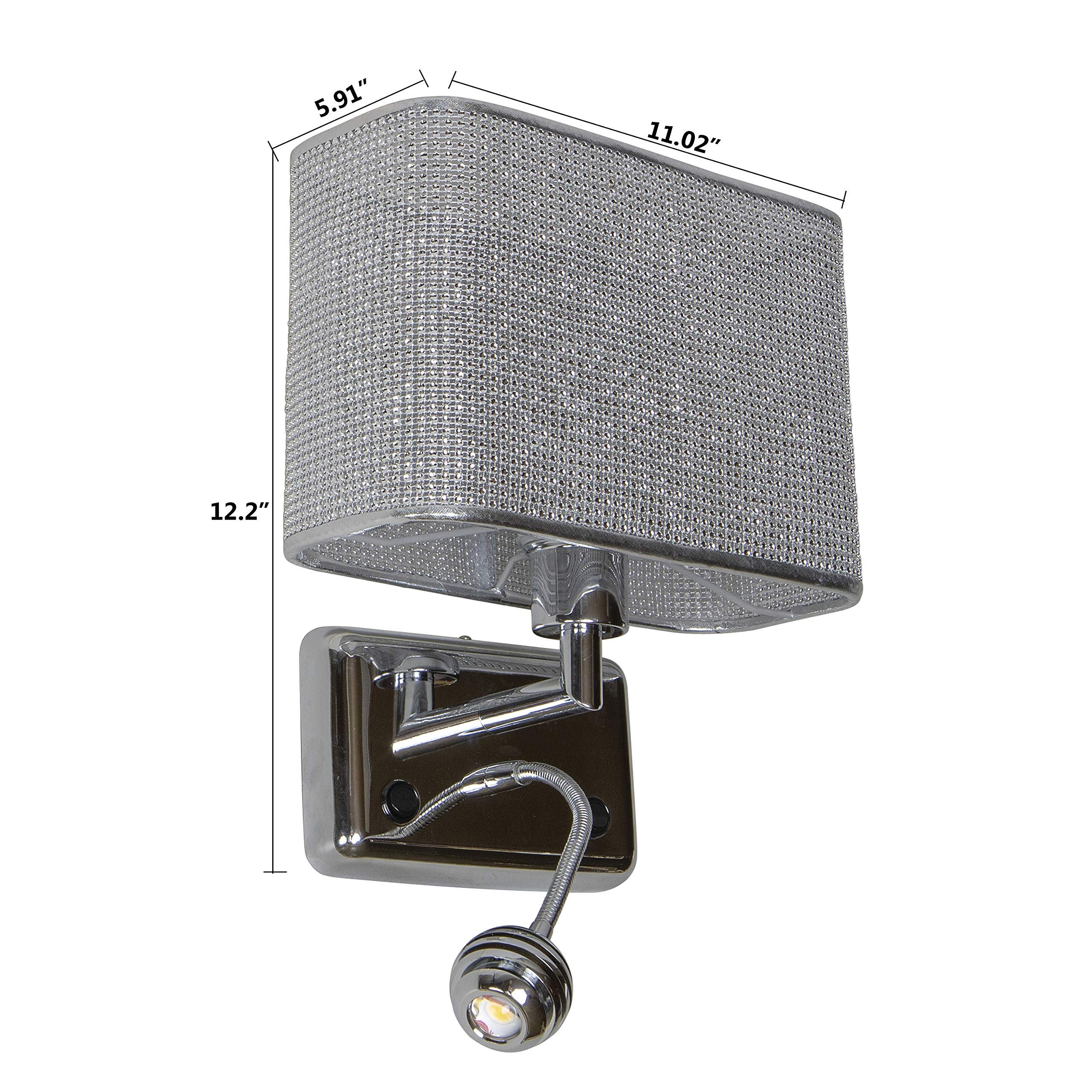 Decor Therapy WL1161 Amet 2-Light Vanity Fixture in Chrome Finish - Perfect for Bathroom Makeup Mirror Lighting and Dressing Room Illumination