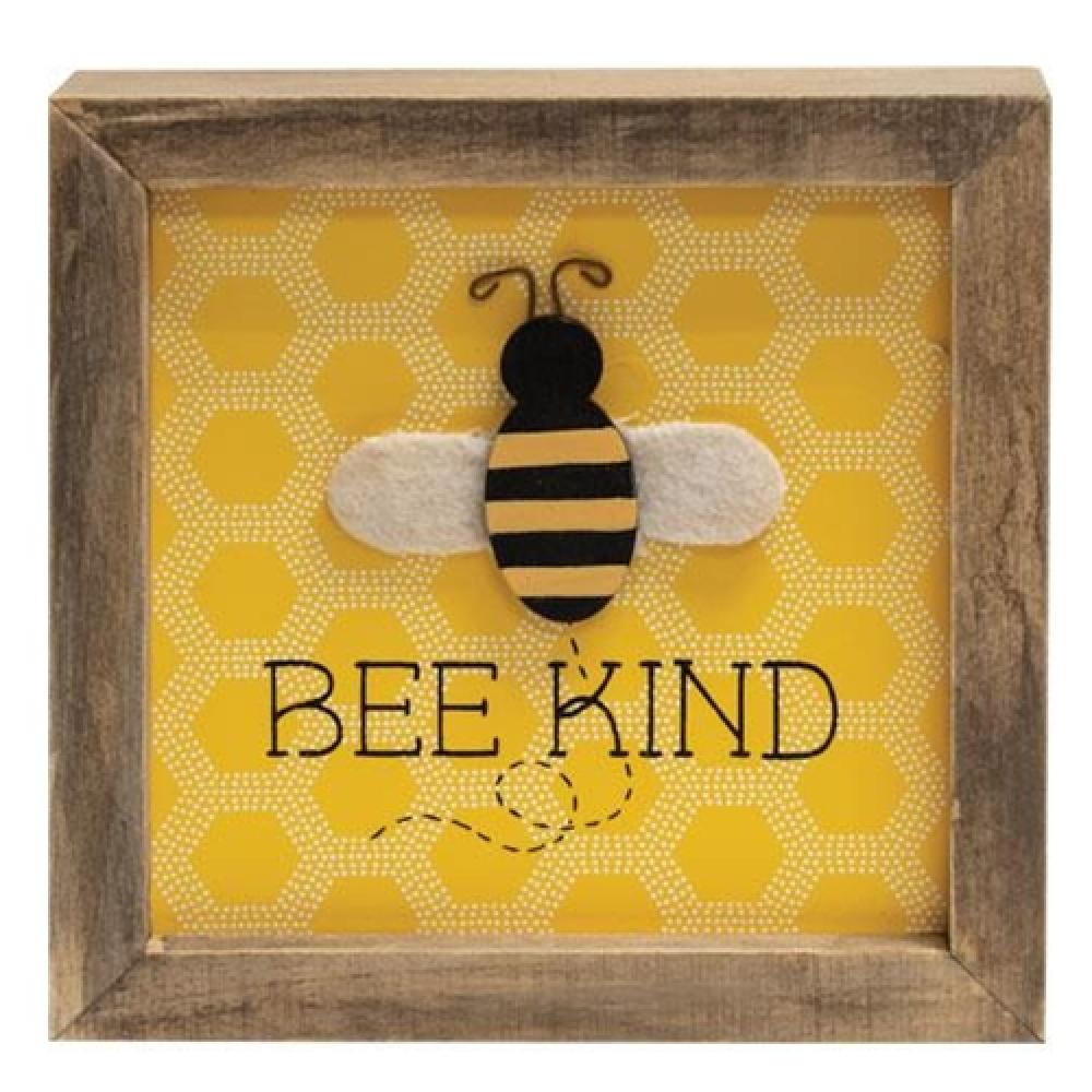 Bee Kind Frame - Handmade Natural Wooden Picture Frame for Home & Office Decor - Perfect for Wall Art, Family Photos, and Gift Giving