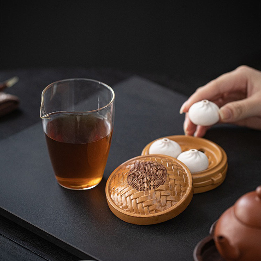 Premium Ceramic Xiaolongbao Tea Strainer Set - Fine Mesh Infuser for Loose Leaf Tea, Herbal Tea, and Blooming Tea - Perfect for Home, Office, and Tea Ceremonies