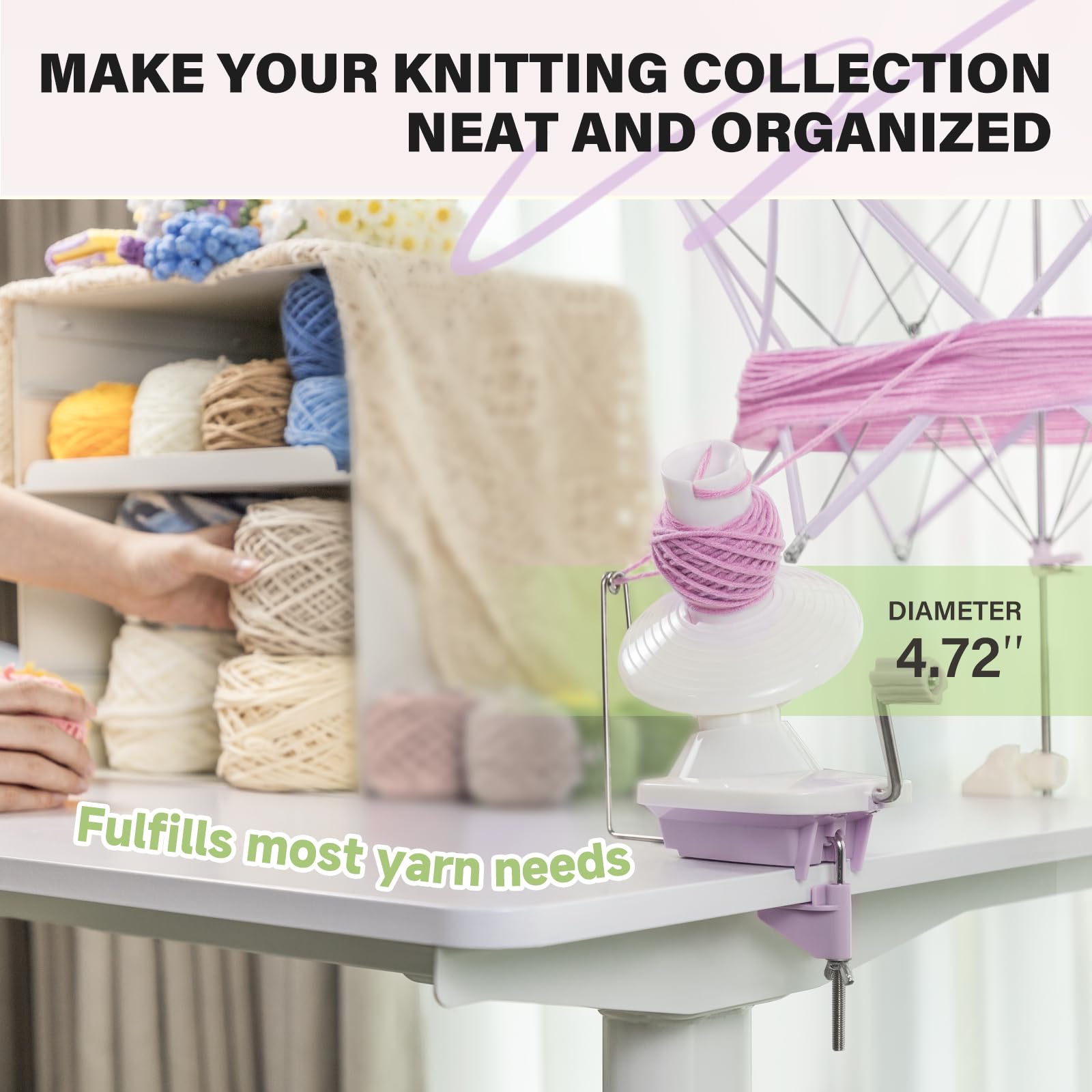 INMAKER Yarn Winder and Swift Set - 4oz Yarn Ball Winder with Wooden Swift for Knitting & Crocheting - Perfect for Handmade Yarn Balls and DIY Craft Projects