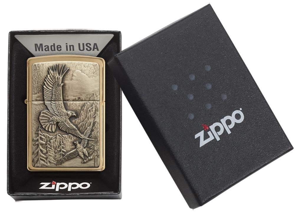 Zippo Eagle Windproof Lighter - Classic Refillable Metal Lighter for Outdoor Camping, Hiking & Everyday Carry (ECC)