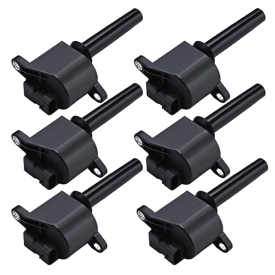 6-Piece Ignition Coil Pack & Platinum Spark Plug Set - Compatible with 2004-2006 Chevrolet Epica & Suzuki Verona 2.5L L6 Engine - UF552 - Perfect for Engine Tune-Ups & Performance Upgrades
