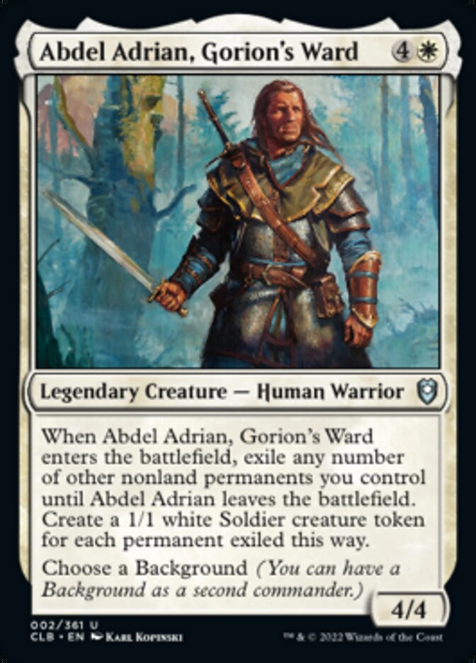Abdel Adrian, Gorion's Ward - Commander Legends: Battle for Baldur's Gate MTG Card - Perfect for Commander Decks & D&D Themed Game Nights