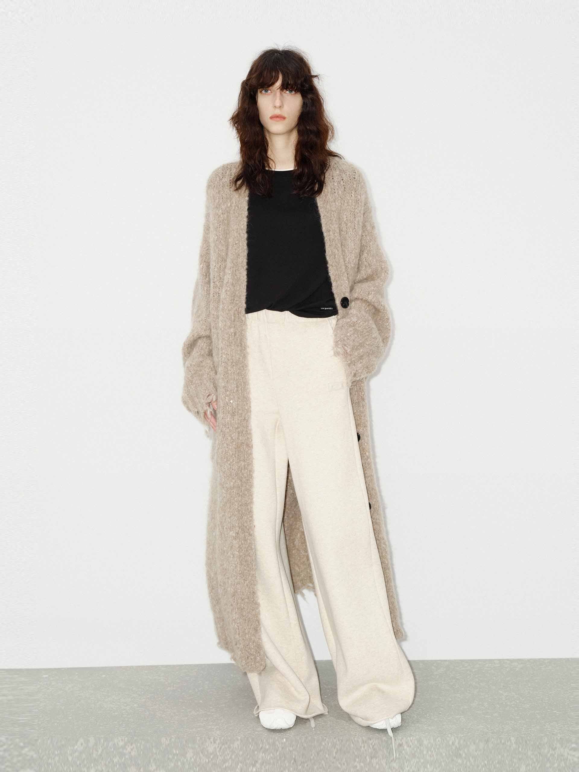 Distressed Detail Long Cardigan for Women - Oversized Open Front Knit Sweater Coat - Cozy Fall Winter Layering Outfit for Casual Wear & Office Fashion