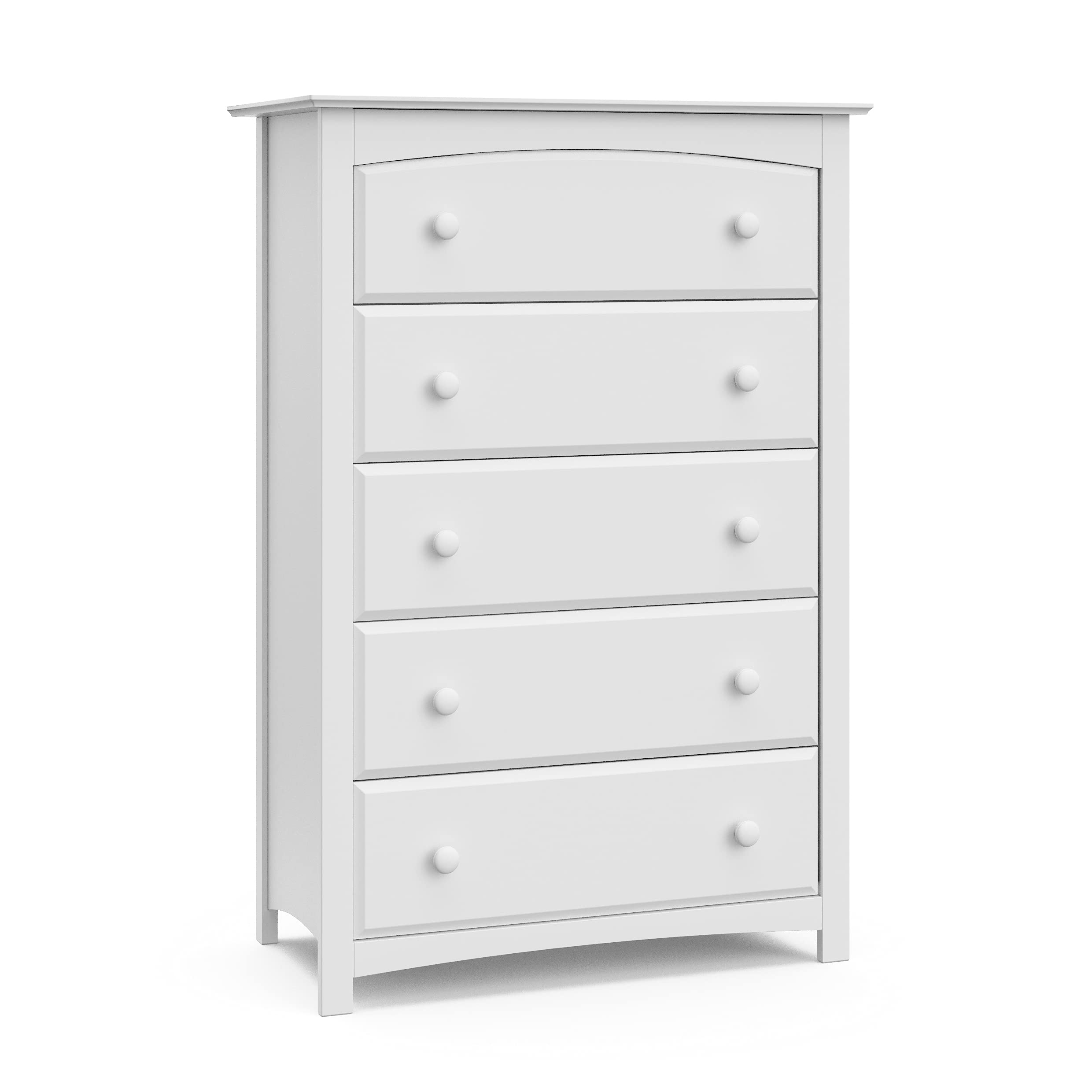 Storkcraft Kenton 5-Drawer Kids Dresser in White - Nursery & Children's Bedroom Storage Organizer, Sturdy Chest of Drawers with Smooth Gliding Drawers - Perfect for Baby Clothes, Toys & Bedroom Organization