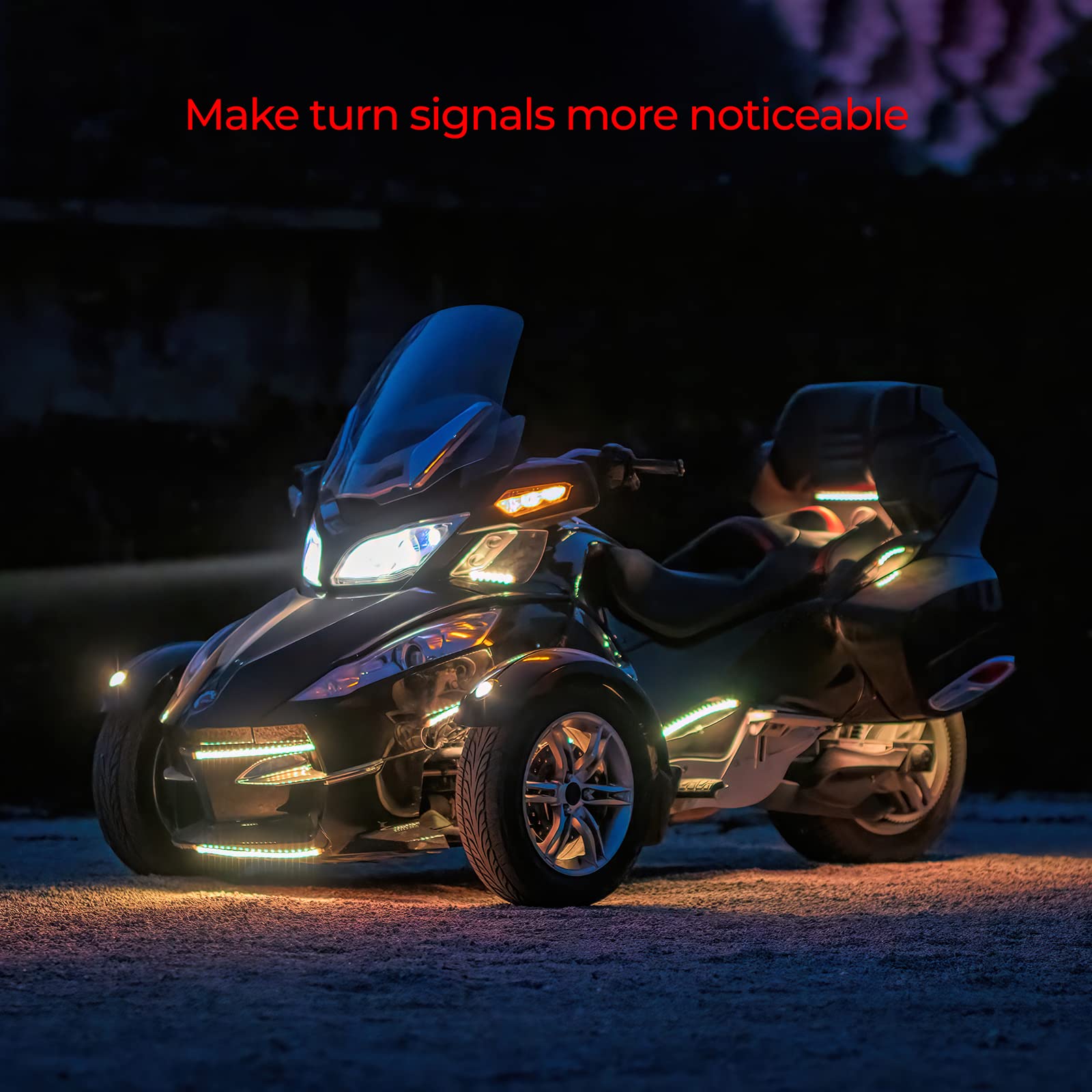 DITRIO 18-Piece Motorcycle LED Lights Kit 12V - Turn Signal & Blinking Brake Light for Harley, Golf Carts, ATVs, UTVs - M18R | Upgrade Your Ride for Night Safety & Custom Styling