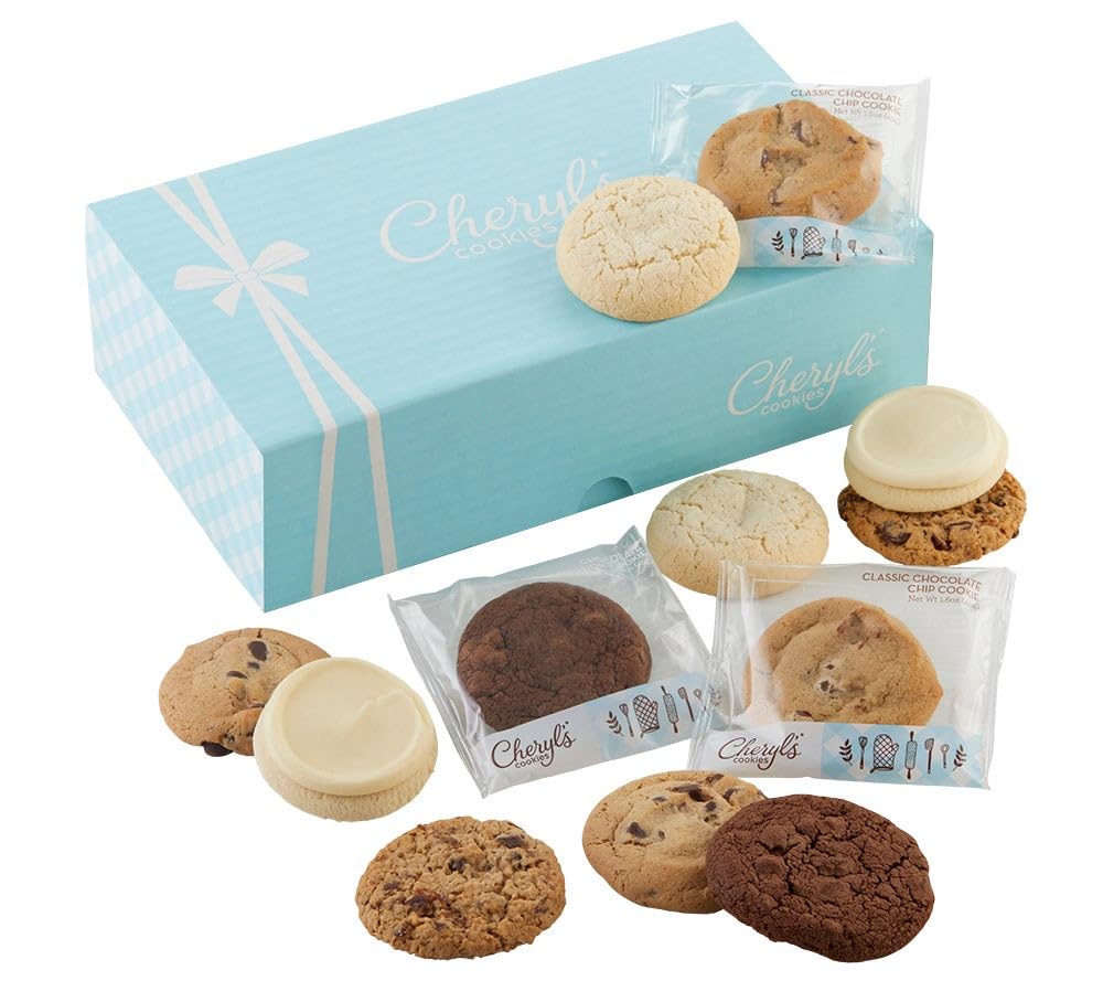 Cheryl's Cookies® Bow Gift Box - 12 Assorted Gourmet Cookies | Delicious Cookie Gift Box for Holidays, Birthdays & Corporate Gifting