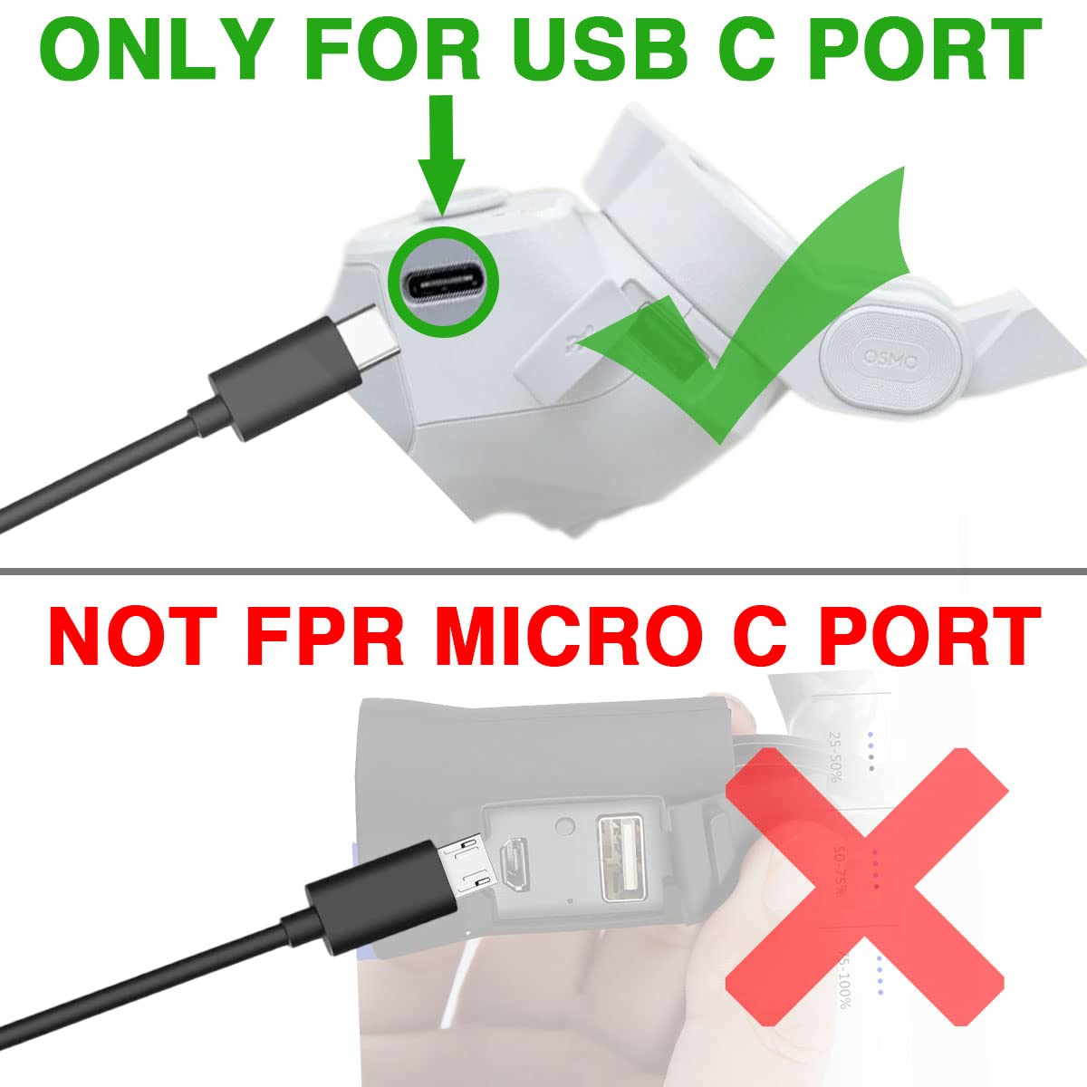 5FT USB C Gimbal Stabilizer Charger Cable - Compatible with DJI OM5/OM4/OM4 SE/OSMO Mobile 3, Ronin-SC/S, RS 2/RSC 2, OSMO Pocket 2, Action 2, FPV Remote Control | Fast Charging Power Cord for Phone & Camera Stabilizers | Perfect for Vlogging, Live Streaming & Travel Photography