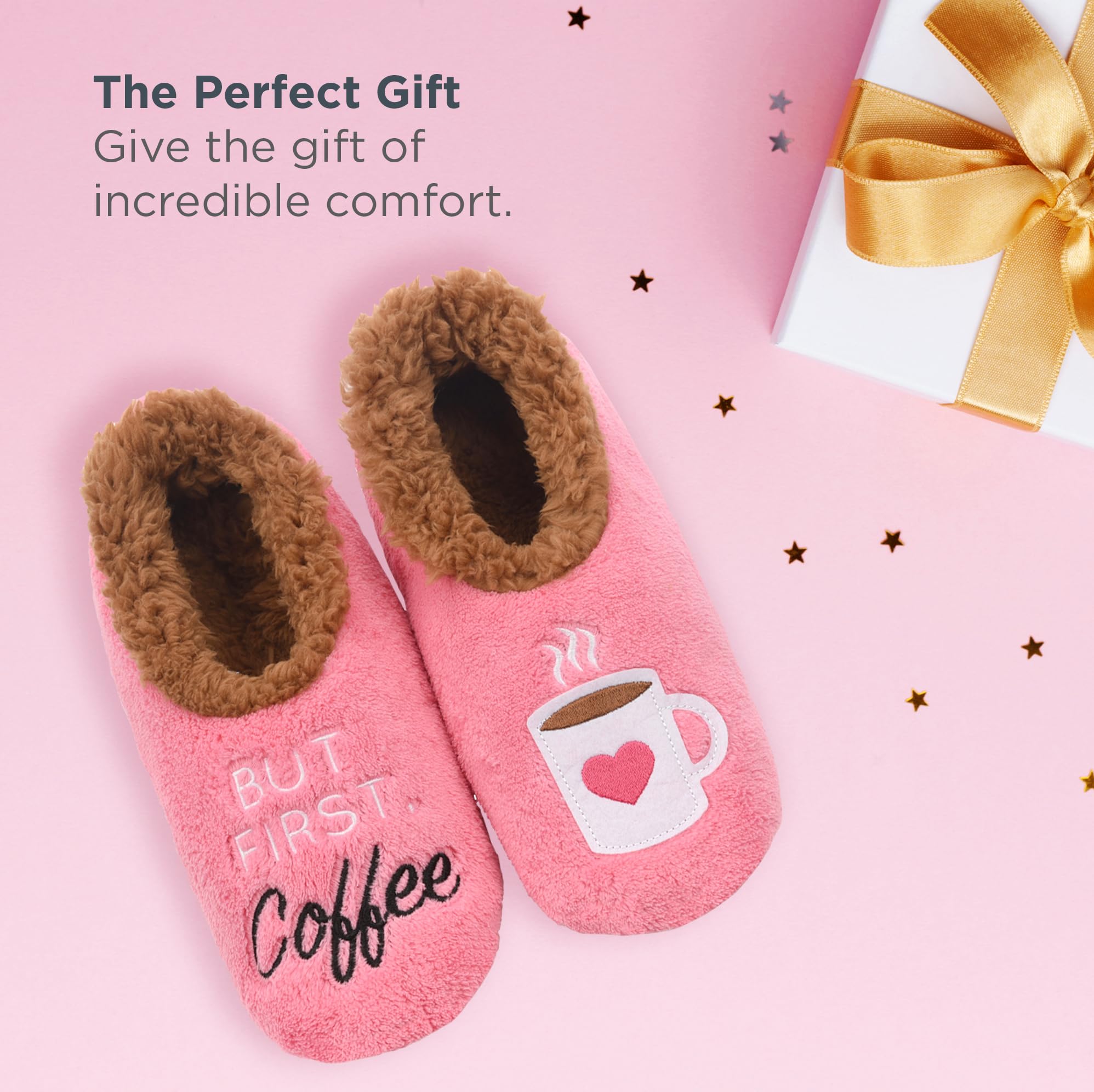Cozy Sherpa-Lined Slipper Socks for Women - Non-Slip Fuzzy House Shoes with Warm Fleece Lining - Perfect for Winter Comfort at Home, Lounging & Gift Giving