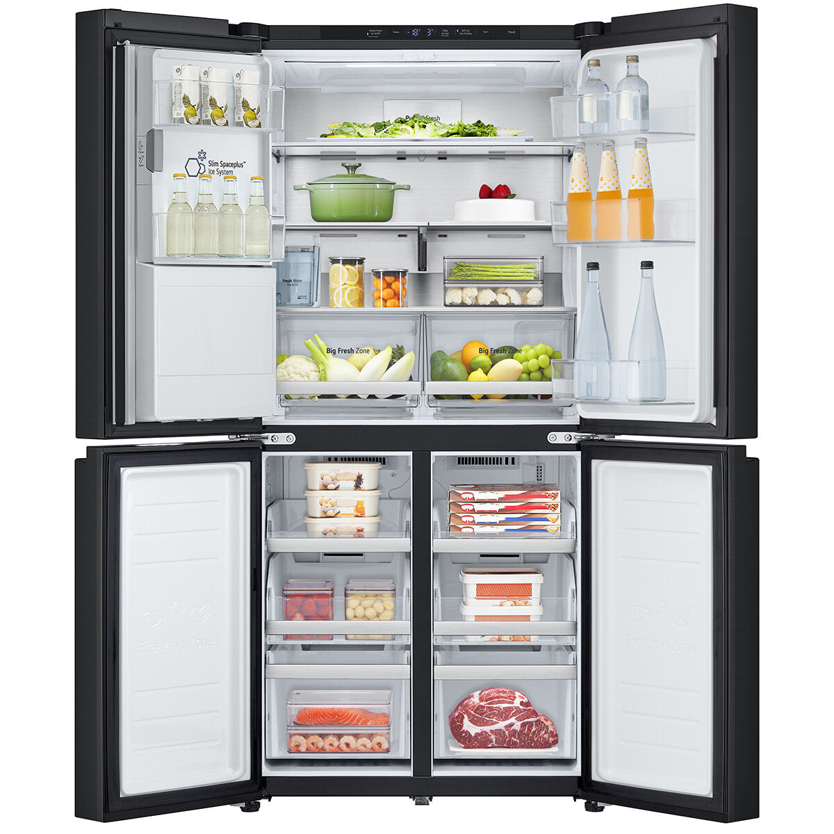 LG 508L French Door Refrigerator with Slim Non-Plumbed Ice and Water Dispenser - Matte Black (GF-LN500MBL) | Energy Efficient, Spacious Design for Modern Kitchens & Entertaining