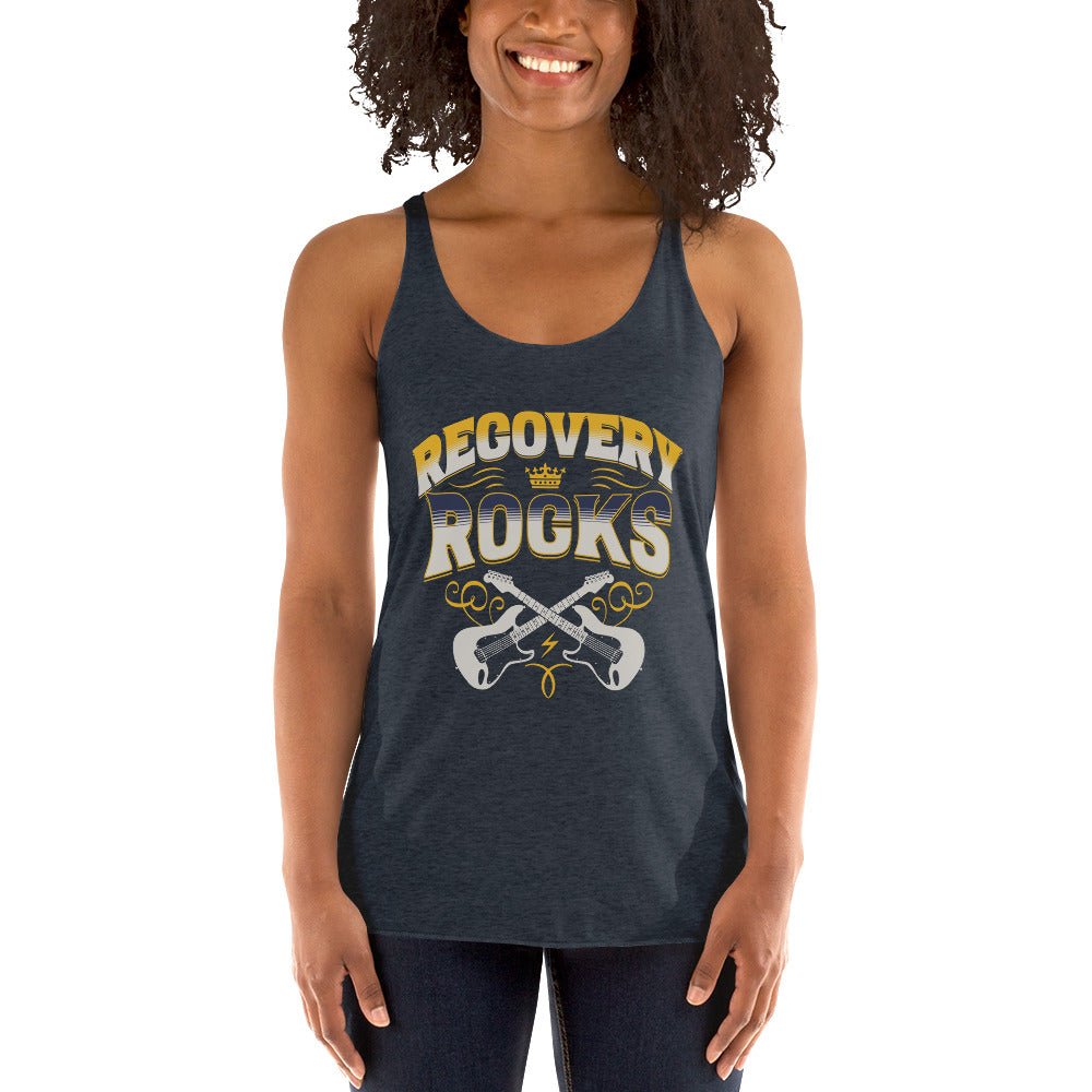 Recovery Rocks: Amplify Your Comeback Racerback Tank - Perfect for Workouts, Yoga & Post-Workout Recovery