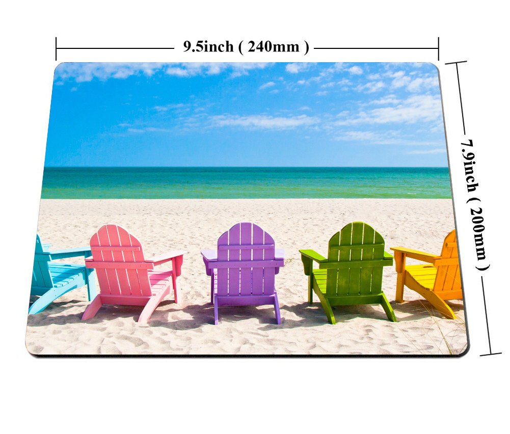 Custom Smooffly Gaming Mouse Pad with Adirondack Beach Chairs Design - Perfect for Gaming, Office & Travel Use