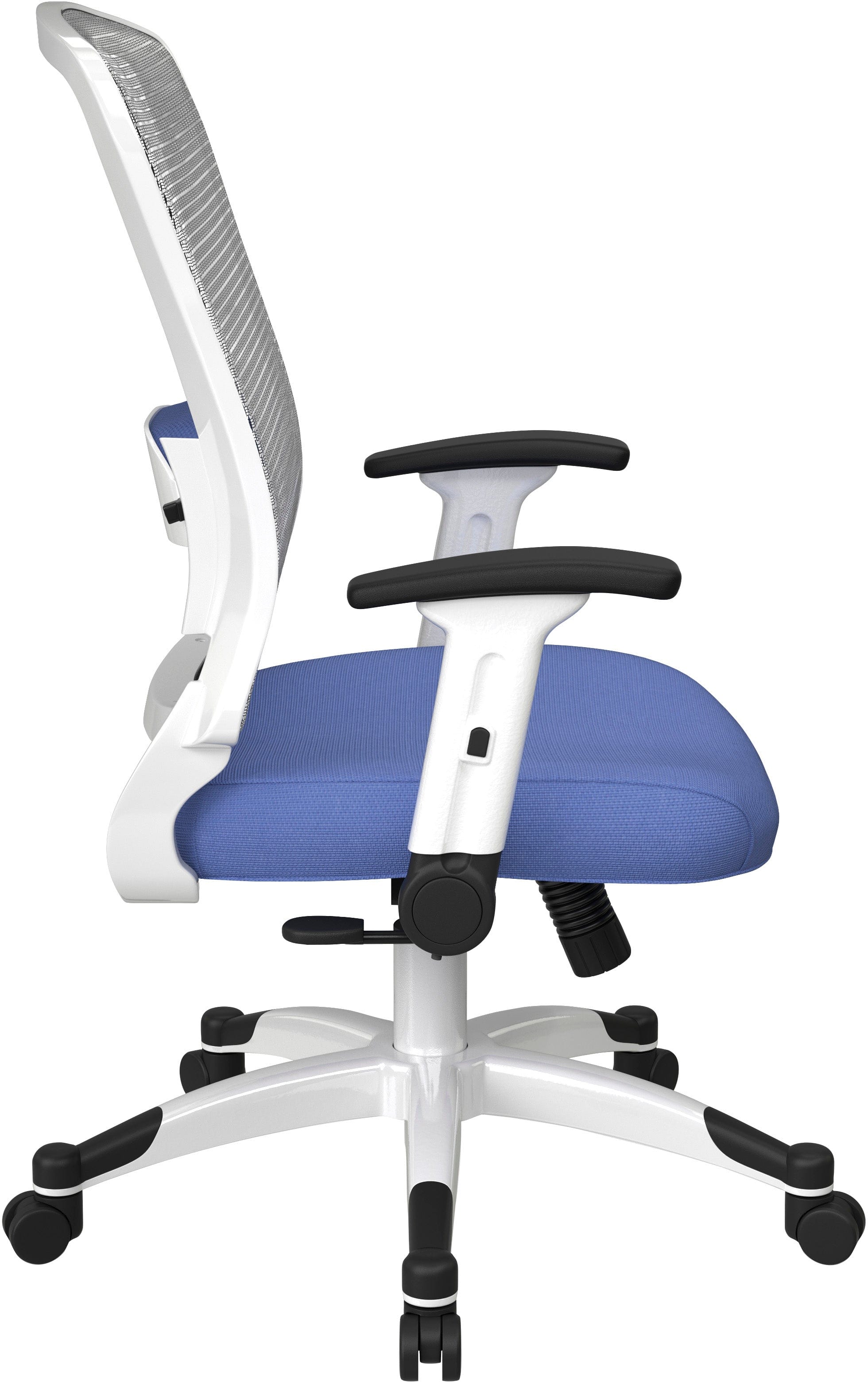 Office Star White Frame Managers Chair - Ergonomic Mesh Back, Adjustable Height, Fun Colors (317W W1C1F2W) - Perfect for Home Office, Conference Rooms & Executive Workspaces