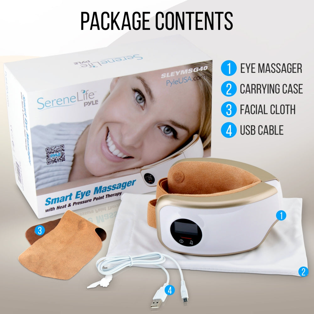 Digital Eye Massager for Relaxation & Stress Relief - Portable Eye Massage Device with Heat & Vibration - Perfect for Office, Travel & Home Use