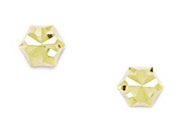 14K Yellow Gold Hexagon Screw Back Earrings for Women - 5x6mm Medium Size Stud Earrings - Perfect for Everyday Wear, Parties & Gifts