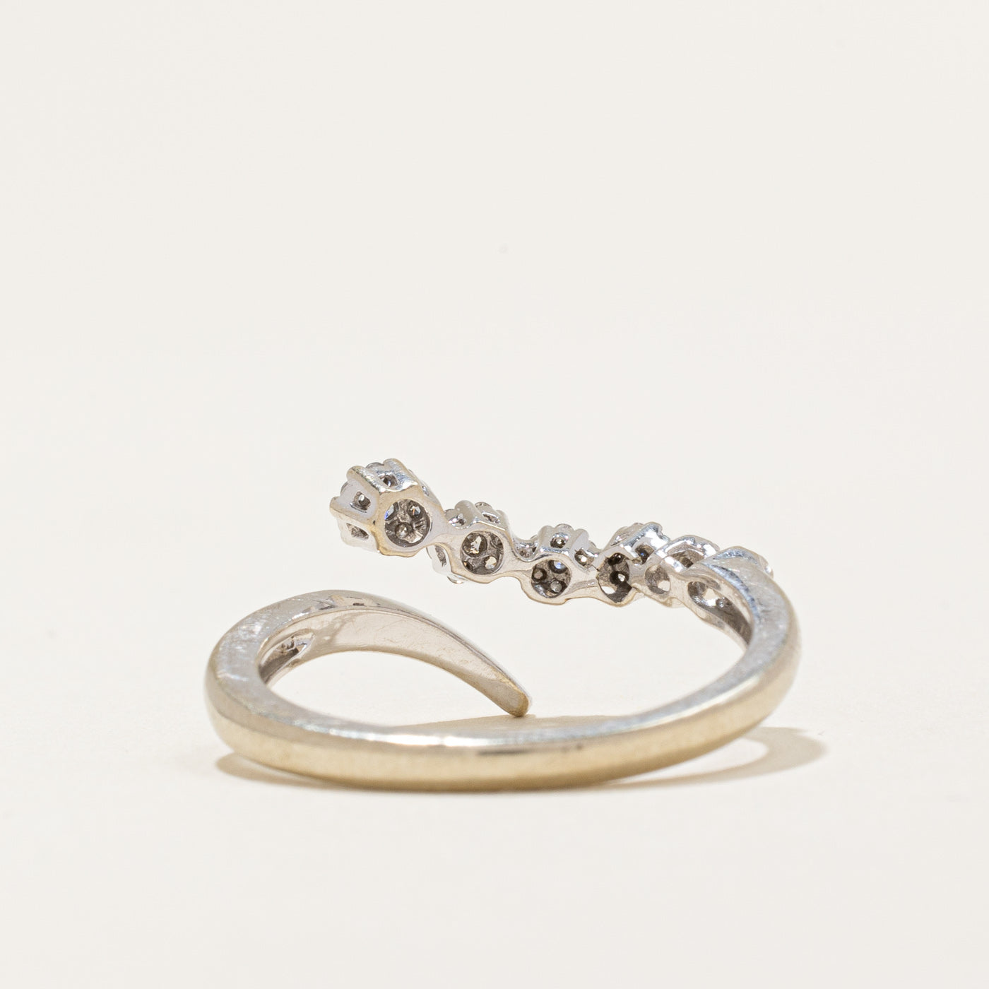 0.12ctw Diamond Bypass Ring - Size 7.25 | Elegant Wedding Band, Anniversary Gift for Her | Perfect for Proposals, Engagements & Special Occasions