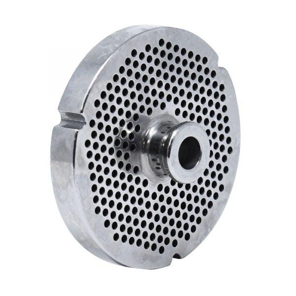 32 Gauge Stainless Steel Machine Plate with Hub and Triple Notch - 3 15/16
