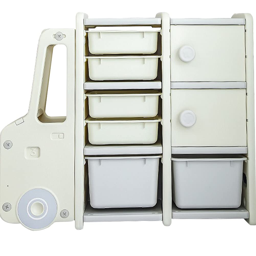 WAYUTO Extra Large Kids Toy Storage Organizer - 6 Bin Toy Organizer with Shelves, Closet Organizer for Bedroom, Playroom & Living Room - Perfect for Organizing Toys, Books & Clothes (White)