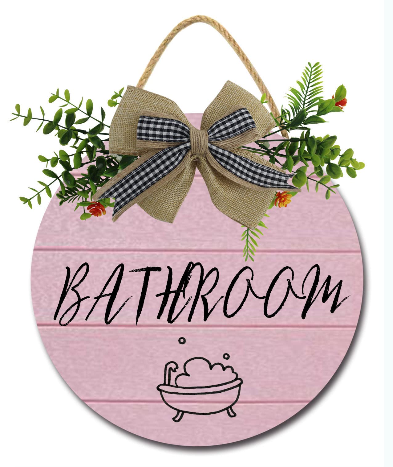 Rustic Wooden Bathroom Wall Art - Lovely Farmhouse Decor Sign with Shelf for Country Style Bathroom | Perfect for Bathroom, Powder Room, or Farmhouse Decor