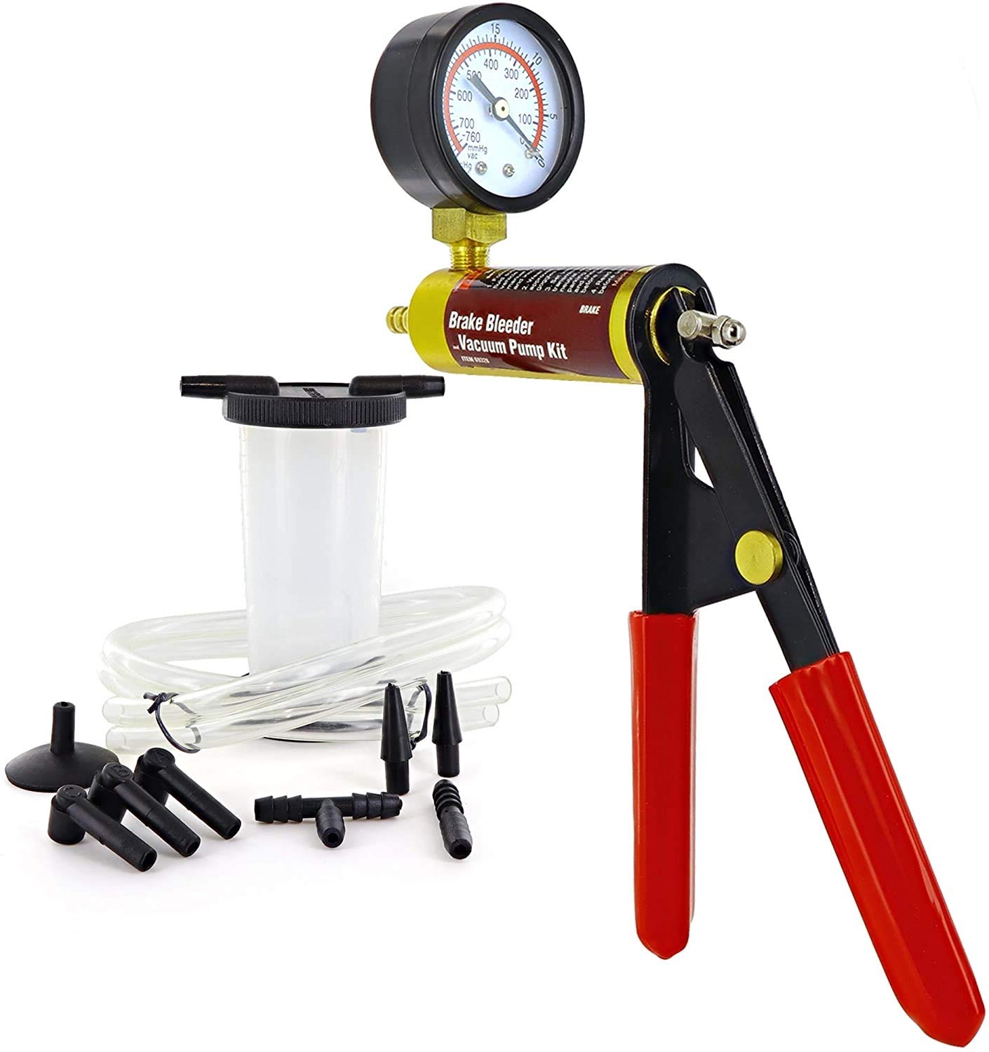 Ram-Pro Handheld Vacuum Brake Bleeder Kit - Automotive Brake & Clutch Bleeding System with Pressure Pump & Leakage Tester - Perfect for DIY Car Maintenance, One-Man Brake Fluid Change & Hydraulic System Repair