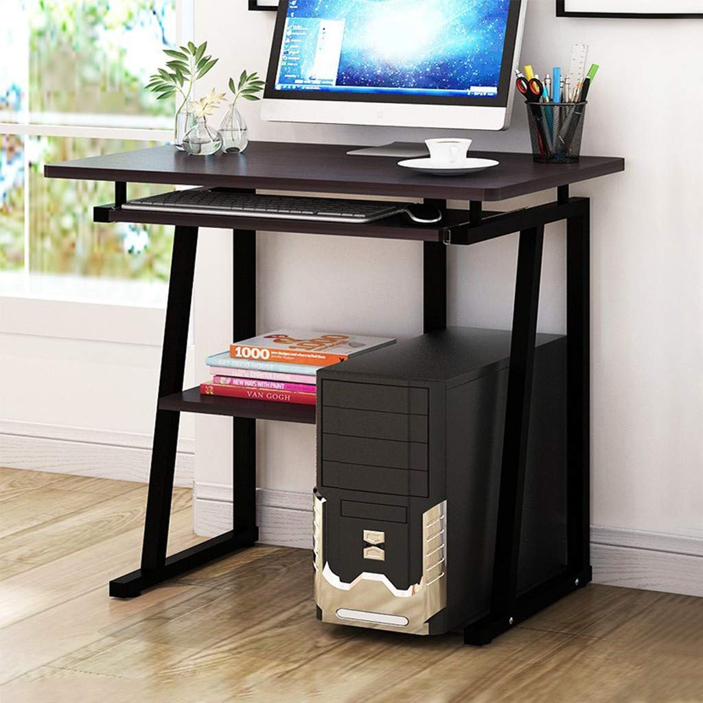 Home Office Desk with Storage & Keyboard Tray - Compact Computer Workstation for Study & Work